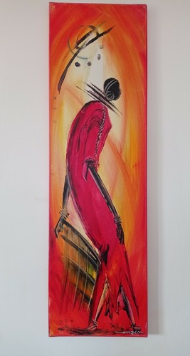 Tableau femme africaine signé