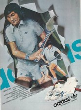 ILIE NASTASE / ADIDAS  :  1 PAGE 1975 french AD CLIPPING / COUPURE DE PRESSE