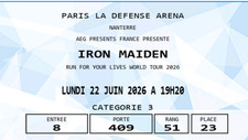 2 places de concert pour Iron