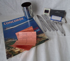 AIR FRANCE CONCORDE,lot couverts,diapositive,magazine,étui carte ,trousse