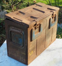 Caisse métallique mortier britannique - marquages - provenance terrain NORMANDIE