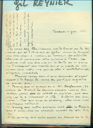 Lettre autographe signee gil - autographe,