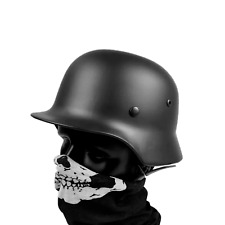 Casque allemand Elite M35 acier Stahlhelm réplique rétro couvre-chef noir bri...