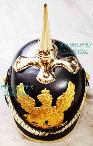 Casque cuir prussien - cuir,