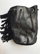 SAC SEAU BOURSE CUIR Argent et