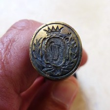 ANTIQUE 18th / 19th CENTURY WAX SEAL STAMP with CROWN