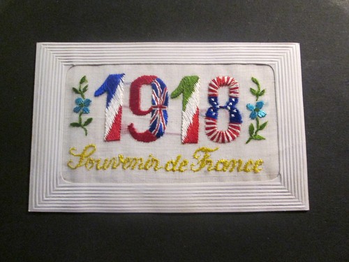 Carte postale ancienne brodee