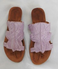 Sandales nu pieds cuir mauve