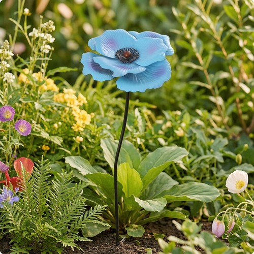 Piquet jardin avec fleur - piquet,