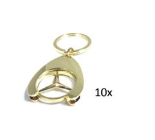 10X Orig. Mercedes-Benz Porte-Clés Chip De Chariot De Courses Étoile Or