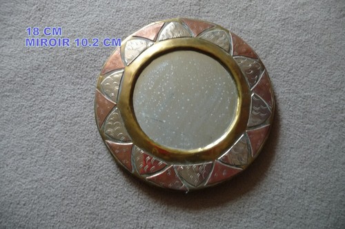 Miroir rond cuivre 3 - ,