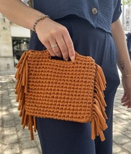 Sac crochet marron maje - marron,