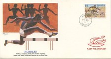 ENVELOPPE XXIV OLYMPIAD / THE WORLD'S SALUTE TO THE OLYMPICS / HURDLES JAMAICA