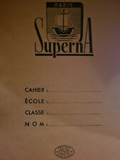 ANCIEN CAHIER ECOLIER VINTAGE SCHOOL NEUF (jaune ou vert)