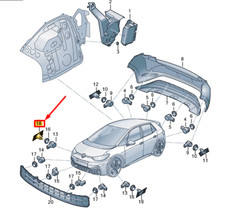 VW ID.3 E11 Support de capteur de parc de pare-chocs droit 10A919400AGRU