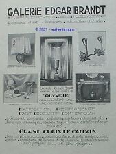 PUBLICITE EDGAR BRANDT FERRONNERIE CHENET COBRA LAMPE CONSOLE ALTESSE DE 1927 AD