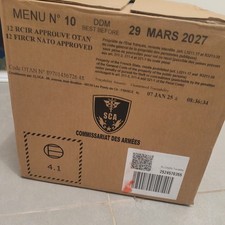 Carton de 12 Ration de Combat militaire Menu 10