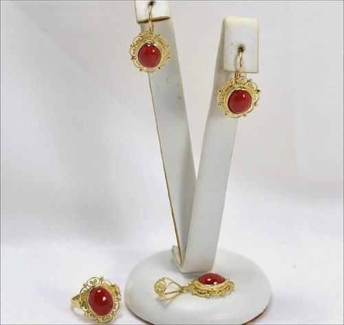 Parure corail sarde - parure, kt