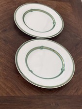 2 assiettes à pain Christofle Modèle Rubanea Vert 16Cm de diamètre