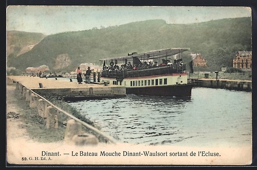 Cpa dinant bateau mouche - bateau,