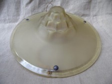 VASQUE COUPE ABAT JOUR ANCIEN EN VERRE JAUNE TRANSPARENT ART DECO ANNEES 30 