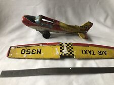 Jouet mécanique tôle lithographiée : Vintage plane, avion Air Taxi 350. Rare