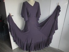 FLAMENCO ENSEMBLE JUPE & JUSTAUCORPS EN LYCRA MAUVE MARQUE MENKES T 38/40 TBE