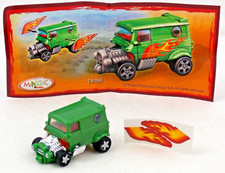 DE066 Voiture Verte + Carte/BPZ Kinder Surprise Italie Jouets 2009/2010