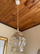 Lampe suspension verre ambré