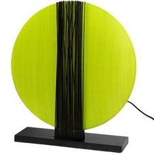 Lampe a poser abat jour disque vertical vert wenge deco zen salon chambre