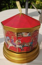 Boîte à musique manège carrousel rouge et or