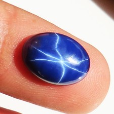 9x13x4 MM 8.40 CT Naturel Bleu Étoile Saphir Ovale Cabochon Rare Gemme STR-21