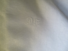 12 serviettes de table en damassé lin monogrammé D?