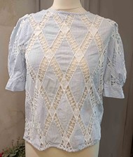 blouse à rayures bleu blanc