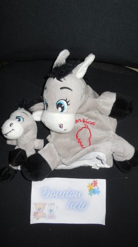 Doudou marionnette âne gris - marionnette, +