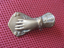 ++"541.4'    Ancienne Pince à Courrier  Lettre  Billet  Forme de Main en Laiton