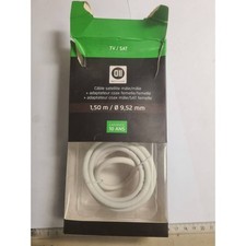 Câble satellite mâle + adapteur coax femelle 1,50m D2DIFFUSION D2SAT150