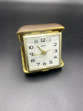 Reveil de voyage vintage retro Ryhtm alarm étui marron