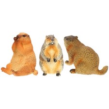  3 Pcs Animaux Jouet Figurine Figure Animale Marmotte De Mise À La Terre