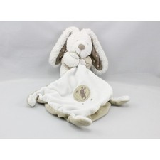 Doudou lapin blanc beige