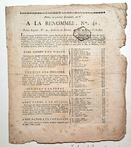 Document ancien tarifs de la - document,