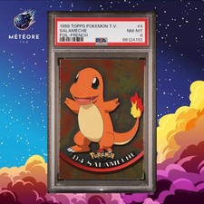 Carte Pokemon Salameche 4 PSA 8 Foil  Série 1 TOPPS Français