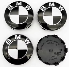 4x Logo Jante BMW Noir Blanc
