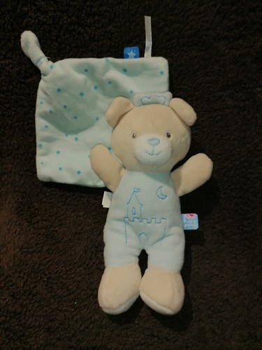 Doudou cape ours beige bleu - doudou,