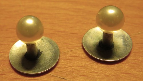 Boutons col anciens perle - de,