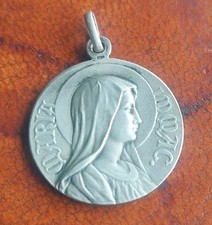 Papal Medal Pendant Vatican Pius X Vierge Marie Immaculée Conception Silver .900