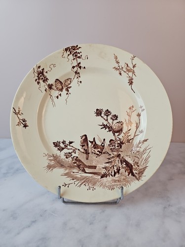 Plat rond décor chardonneret - plat,