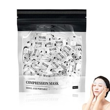 100 PièCe Masque Coton Visage Masque Compressé Visage Masque En Tissu Compres...