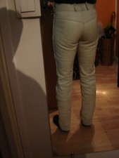 Pantalon cuir blanc épais taille 36 moto occasion Hein Gericke bon état solide.