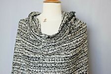 CHACOK.Superbe jacquard natté laine velours chenille.Noir blanc crème gris.2M50